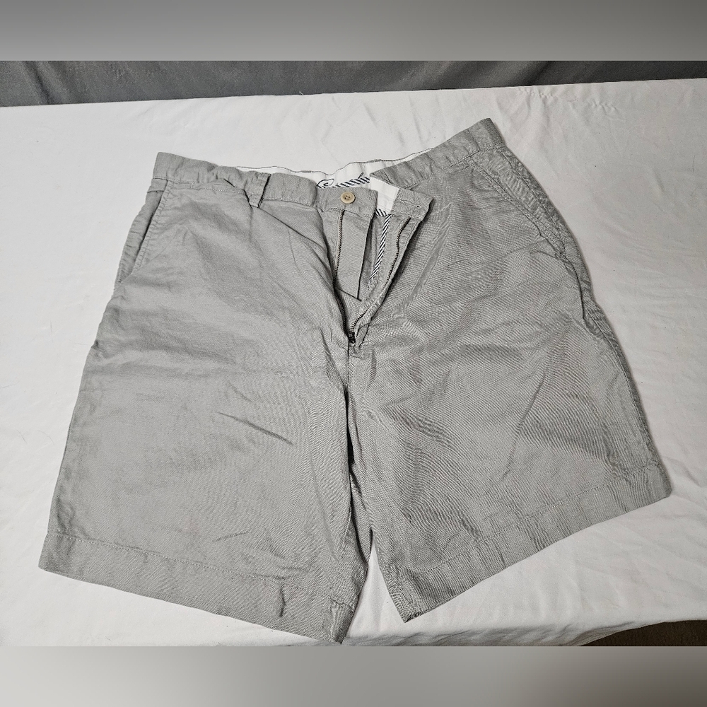 Casuals Linen/cotton Blend Size 40x9 RELAXED FIT Gray Mens Chino Shorts(FLAWED)